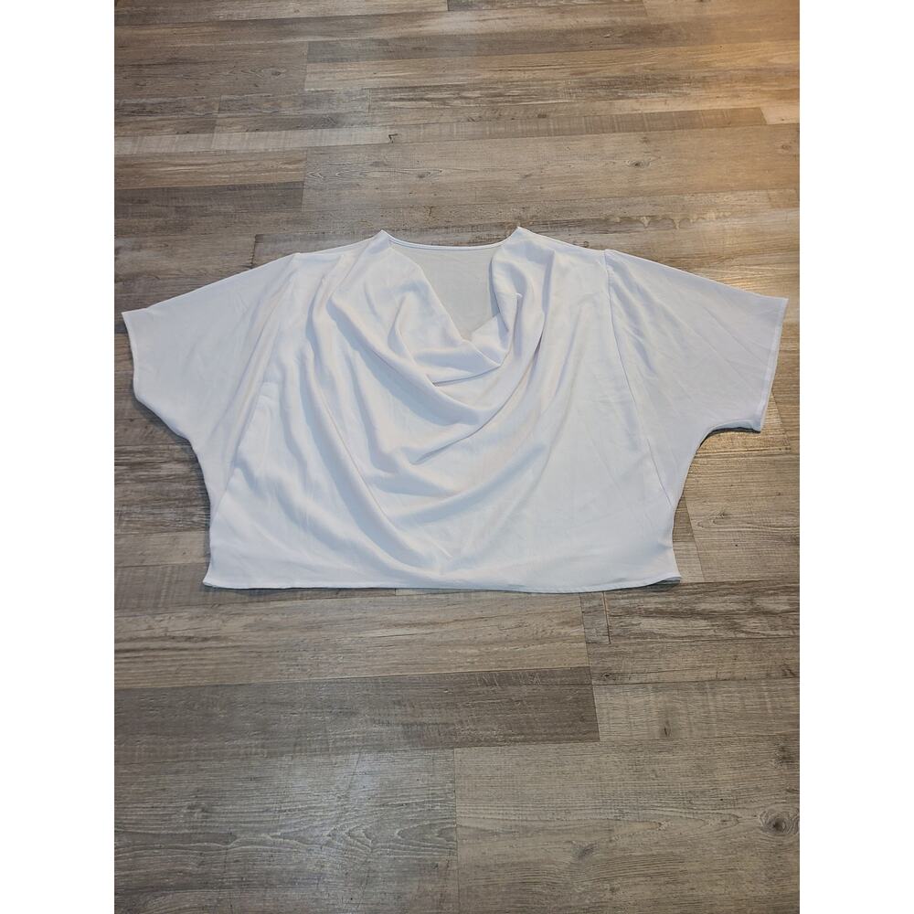 Unknown brand xl women's white semi sheer double layered blouse